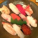 魚河岸 ひかり寿司 - 2017年3月 市場寿司 1000円（税込）