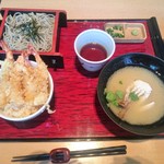 Senzan - 海老天丼セット（\1,000）