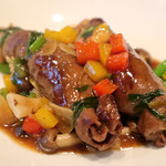 中国料理 丹甫 - いろいろ野菜の和牛巻き 黒胡椒煮込み