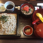 そば正 - 2017年3月下旬 ざるそば 大盛  ¥700 + 250.明太ご飯 ¥380