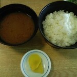 まるは食堂旅館 - めしとみそ汁（コース）。