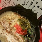 麺屋 松三 - 黒豚骨ラーメン　塩　高菜トッピ　のりトッピ