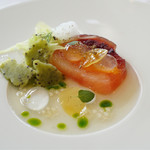 レストラン タテル ヨシノ 銀座 -  柑橘類のテリーヌ 
