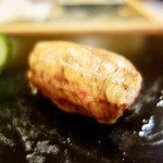 すし蓑 - ［2017/03］寿司⑮ 甘海老の昆布締めの握り 