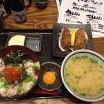 北海道厚岸 - 日本一のカキフライ2個付き 海鮮丼 ￥1,500-