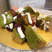 マンジャーレ ウォーターエッジ YOKOHAMA - 抹茶シフォンケーキ@小豆と栗がいいね♪