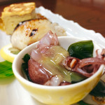 松乃寿司 - ▲小鉢はホタルイカ西京味噌、美味しい！