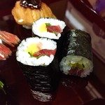 松乃寿司 - ▲鉄火たく大葉巻き、これ2人ともヒットでした！