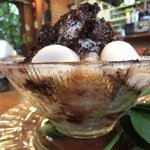 いちょうの木 - 白玉、ベイリーズ、ブラックココア、ラムレーズンペースト、あんず、カルバドス、だだちゃ豆入りずんだあん、寒天の8種盛り 900円