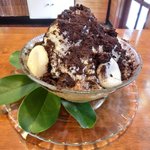 いちょうの木 - 白玉、ベイリーズ、ブラックココア、ラムレーズンペースト、あんず、カルバドス、だだちゃ豆入りずんだあん、寒天の8種盛り 900円