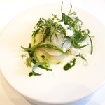 ラ・リューン - メニューＡ 3024円 の今治の藤本さんの旬のイカと姫大根 フレッシュベルベーヌ