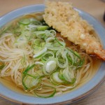うどんのいなや - かけむぎ+えび天ねぎ