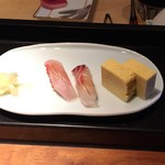 すし処 旬香 多喜 - ランチ上にぎり3,500円キンメ、真鯛