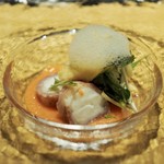 RESTAURANT hidamarino - トラフグのハム巻き バジルが香るソース