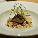 RESTAURANT hidamarino - フォアグラポワレと筍、茸のリゾット