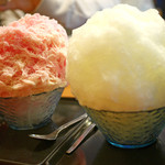 甘味処 相生 - イチゴミルク＆レモンかき氷