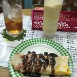 大阪の味　まいどっ - 烏龍茶、イカ焼き、マヨネーズ