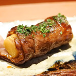 日本料理 晴山 - 飛騨牛の筍巻き