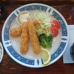 Niigata Daigaku Ishigaku Sougou Biuin Shokudou - エビフライ定食