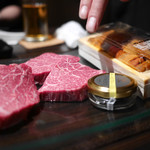 SATOブリアン - シャトーブリアン（北海道・九州産食べ比べ）、北海道産うに、キャビア