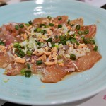 一僖 - 天然平目刺身ピーナッツオイルカルパッチョ風（1400円）