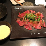 喰心 meat Dining - 黒毛和牛のすき焼きしゃぶ　卵のエスプーマ