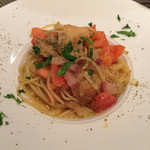 創作イタリアン Gemelli - イタリア産ポルチーニ茸とパンチェッタのフレッシュトマトソーススパゲッティーニ