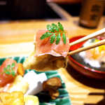 嗜季 - 肉厚椎茸の旨味×生ハムの旨味、天ぷらの油がコクを増幅させる