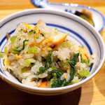 嗜季 - 葉ごぼうと鮭の相性が抜群で、たまらない美味しさ！ 今宵の一等賞です☆