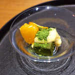 嗜季 - 抹茶カスタード・オレンジ・ドライ金柑、影にはビターチョコレート