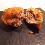 フレンチ串揚げ BEIGNET - 1703 フレンチ串揚げ BEIGNET 9串目 原木シイタケと合挽きミンチ割ると中にはミンチがギッシリ！