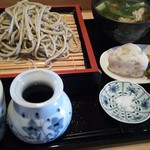 十割蕎麦　ゑつ - 粗挽きせいろ蕎麦  蕎麦の実おにぎり 鳥汁  合計 1370円