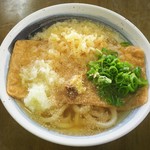 手打ちうどん 尾崎 - 20170323「かけうどん(小)」280円＋「きつね」70円……計350円