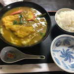 国八食堂 - カレーうどんとライス
      600円＋100円