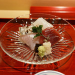 銀座 しのはら - 太刀魚、竜飛岬のマグロ、ハリイカ