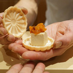 銀座 しのはら - フォアグラ柿最中