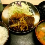 松乃家 - デミかつ定食：500円、豚汁：90円