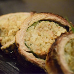 魚貝三昧 彬 - さんまで包んだ焼きおにぎり＠980円：カメラ寄り