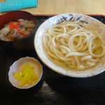 セルフうどん やま - ミニ牛丼とかけうどんのセット