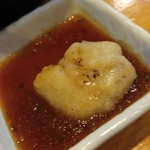 麺哲支店 麺野郎 - 根室産鱈頬肉と白子の塩つけ麺-鱈身をぽん酢につけて♪