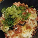 麺哲支店 麺野郎 - 牛ネギトロご飯(ユッケ風)