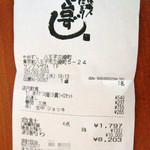 や台ずし - レシート