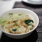 中国料理 翡翠宮 - 醤油漬け豚肉と青菜の炊き込み御飯