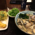 丸亀製麺 - 春のあさりうどん1.5玉と天ぷら