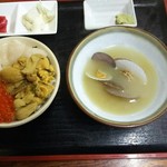 ろくさん食堂 - (2017年3月　訪問)特製三色丼、1900円。