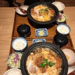 Tonkyuu - コシヒカリの御飯、鬼おろし、キャベツ、味噌汁はおかわり自由。鬼おろしは辛味ゼロでとっても美味！