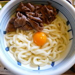 手造りうどん 楽々 - 黒毛和牛肉釜玉(H23.1)