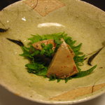 和人良 - 【H23.1.15】鮟鱇鍋コース、あん肝です。美味しくお味がついています。