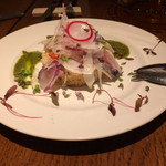 ikariya523 - 「アジのマリネ クスクスのタブレ」！
            鯵は素晴らしい鮮度、とても美味です。