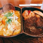 さらしな - スープはエネルギー。カツカレー丼のアベックです